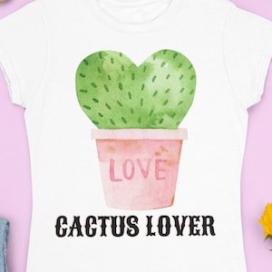 Kaktus T-Shirts in Herzform, KaktusHerz T-Shirts, Lustiges Kakteen Tshirt, Desert Vibes T-Shirt, Southwestern Botanisches Print Top