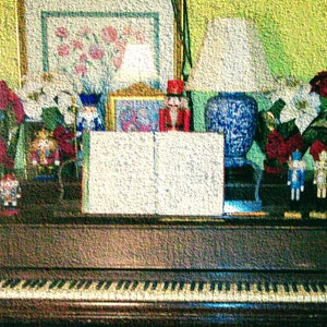 Christmas cards 10 pack, Poinsettia piano holiday stationary, Xmas carols greeting cards, X-mas music stationery boxed set, X mas nutcracker