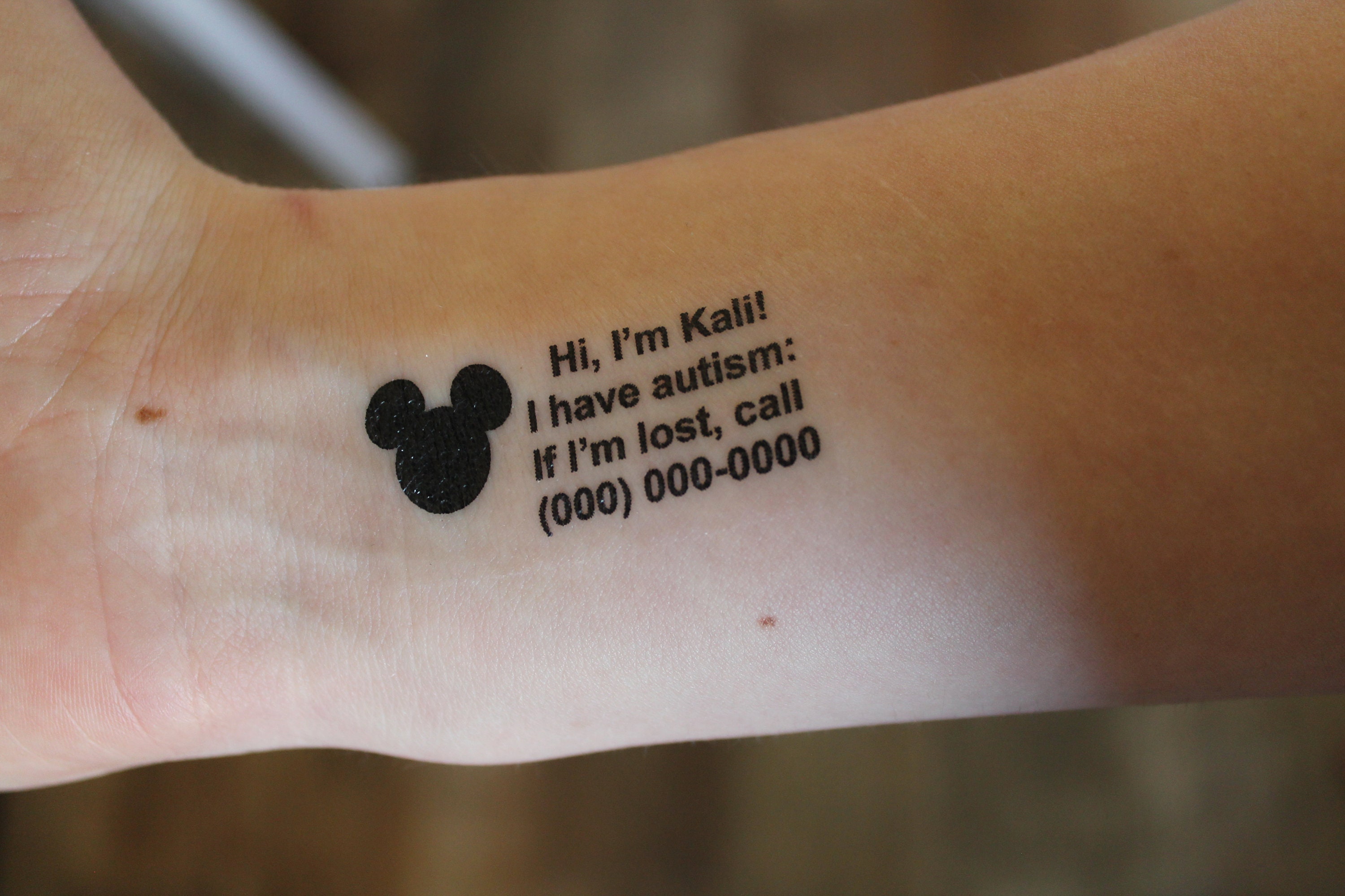 Autism Name and Phone Number Tattoo - Etsy Denmark