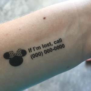 Minnie Phone Number Temporary Tattoo | Etsy