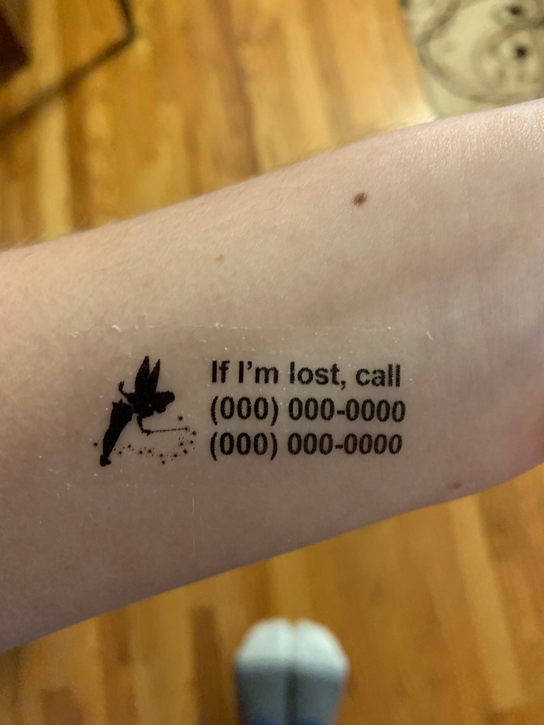 Tinkerbell Double Phone Number Temporary Tattoo