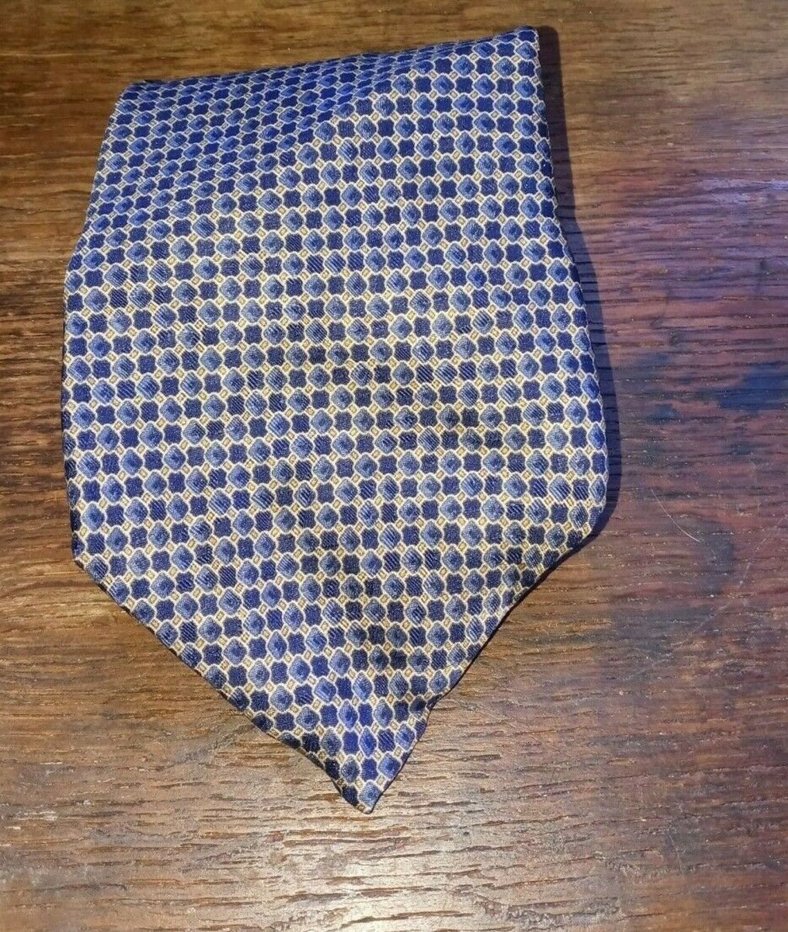 John Henry Men's Blue Geometric tie 58 long silk | Etsy