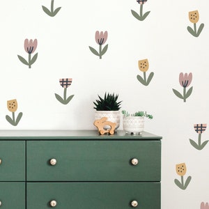 Wildflower Fabric Wall Decals, Boho Floral Decals for Girls Nursery, Flower Wall Stickers, Boho Nursery Decals, Floral Decals, Girls Room