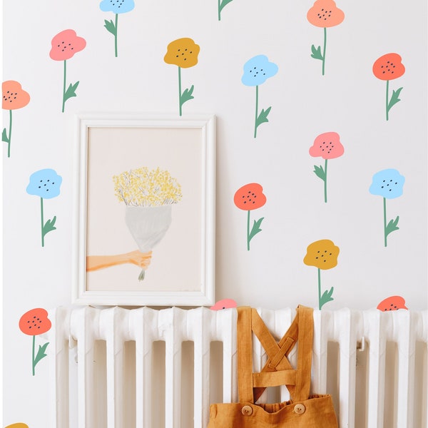Floral Wall Decals Etsy