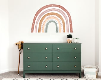 Rainbow wall decal, neutral watercolor rainbow, brown rainbow wall decal, watercolor rainbow decal, rainbow wall sticker