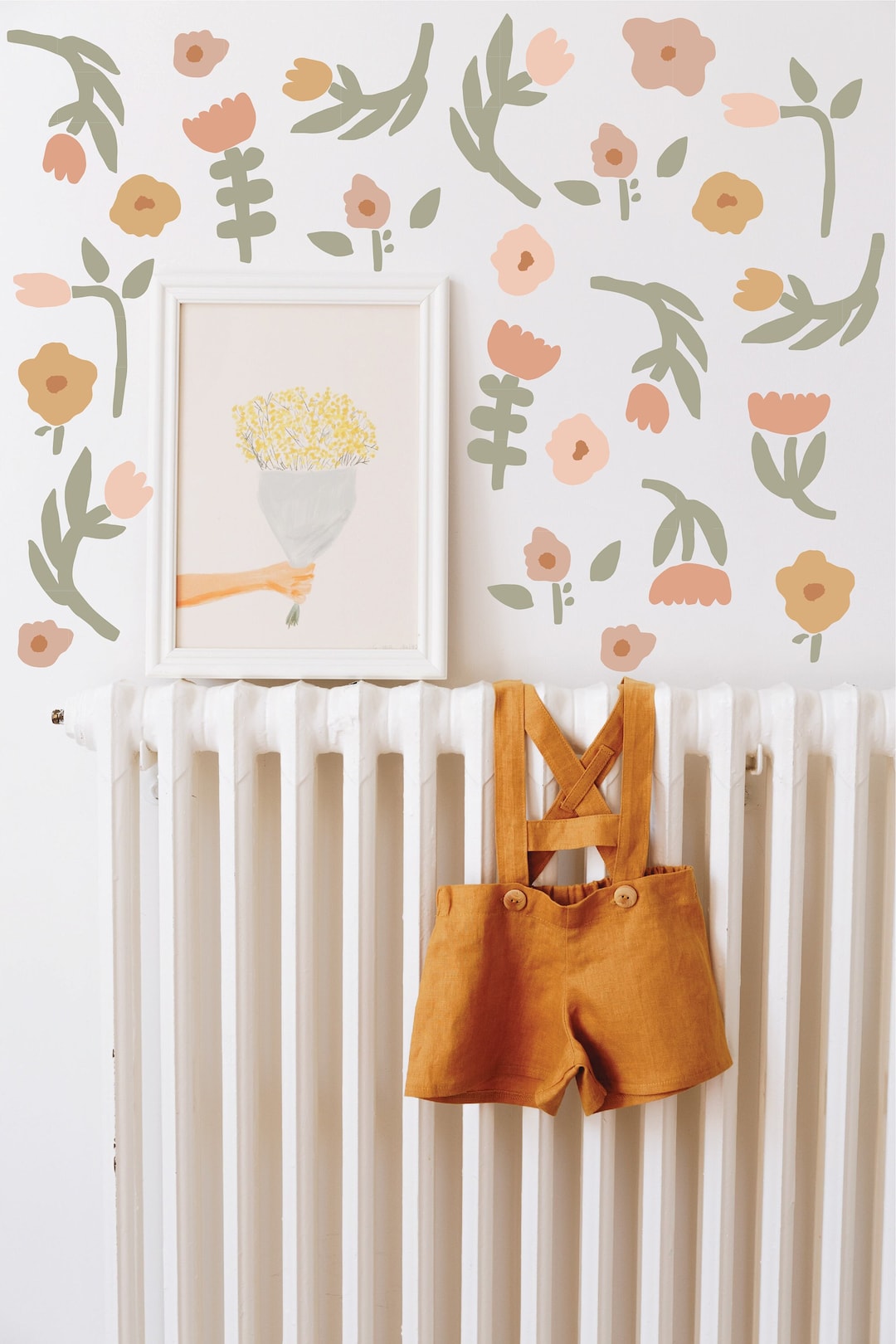Wildflower Fabric Wall Decals, Boho Floral Decals for Girls Nursery ...
