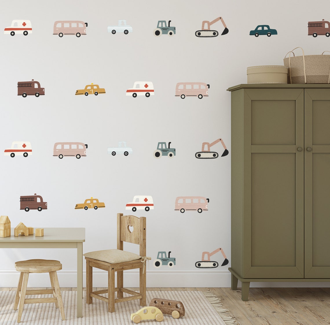 Construction Set Wall Decals Vehicle Wall Decals Car Wall Etsy Canada