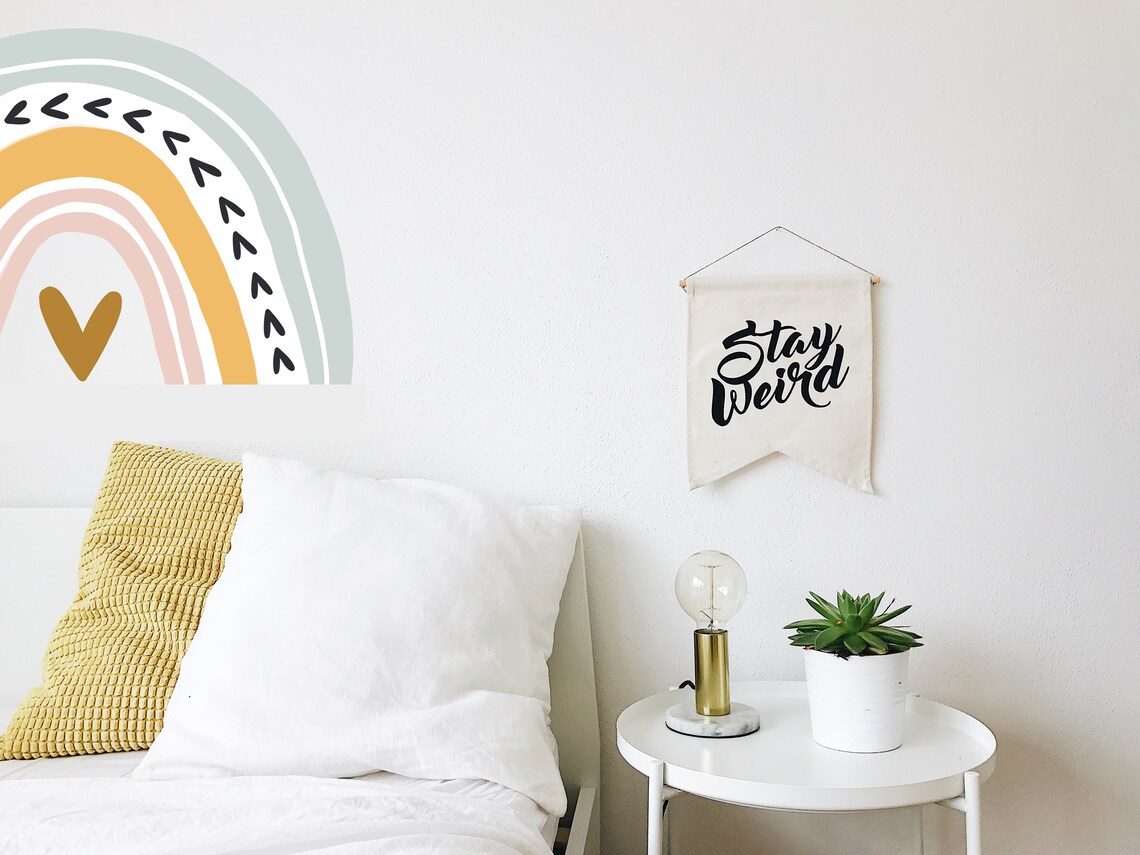 Rainbow Wall Decal Rainbow Wall Stickers Large Rainbow Wall Etsy