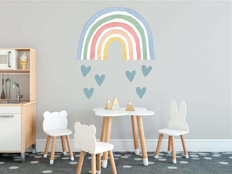 Rainbow Wall Decal Rainbow Wall Stickers Large Rainbow Wall Etsy
