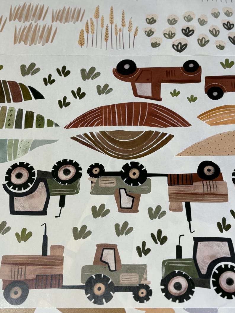 Farm Tractor Wall Decals, Farmland Wall Stickers, Tractor Decals, Deere ...