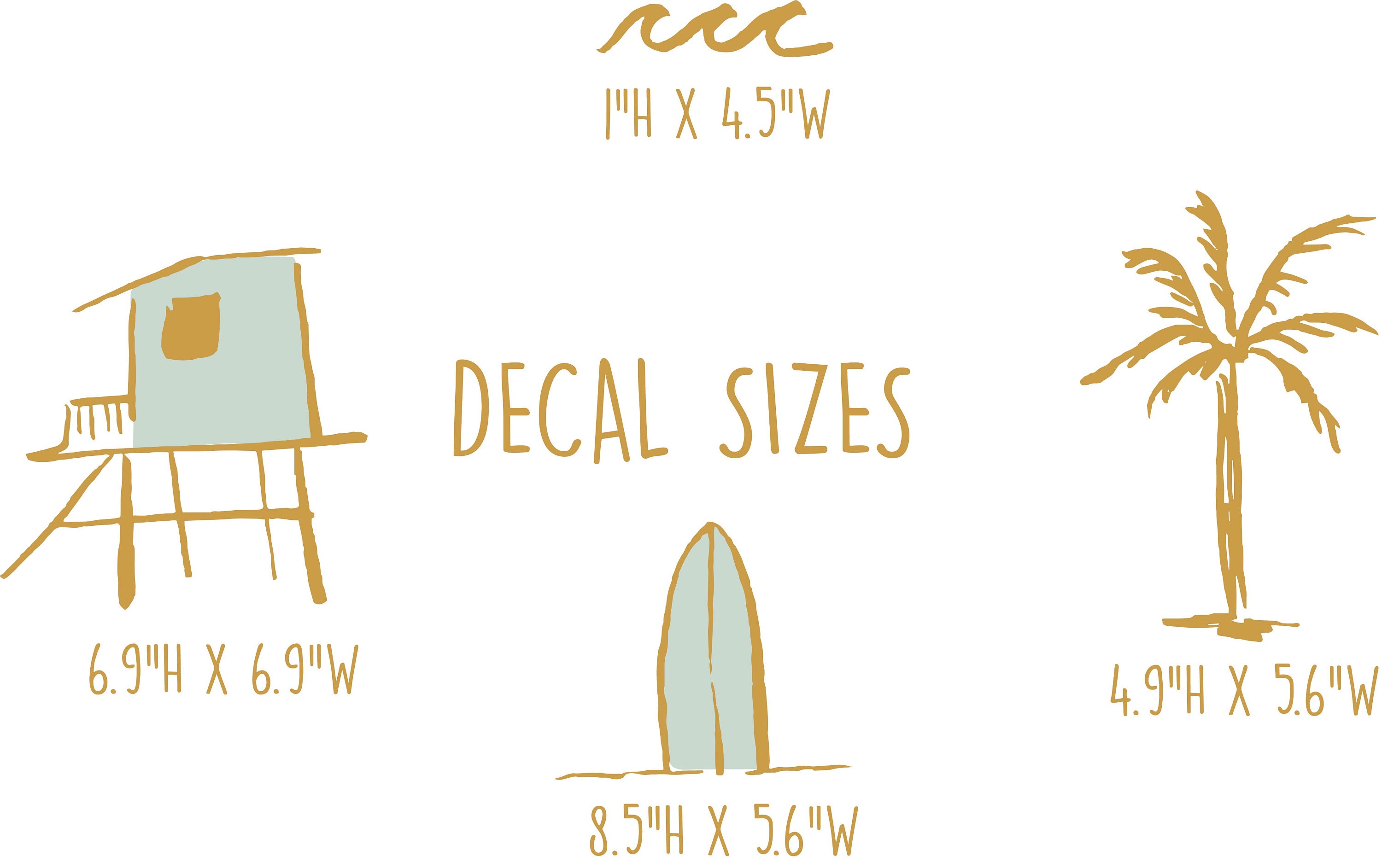 Beach Town Wall Decals, Wave Decals, Surfboard Decals, Beach House ...