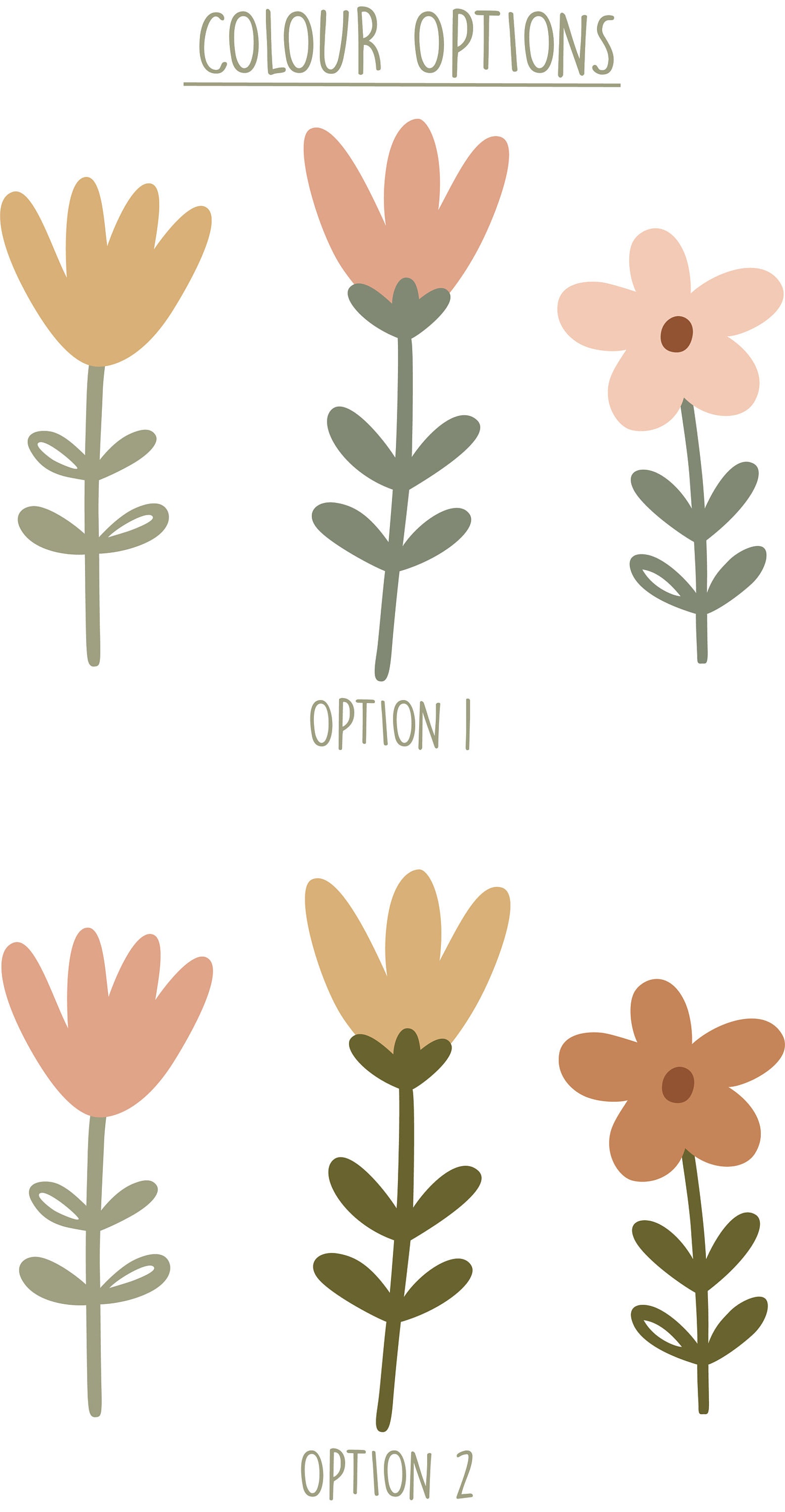 Wildflower Fabric Wall Decals Boho Floral Decals for Girls Etsy