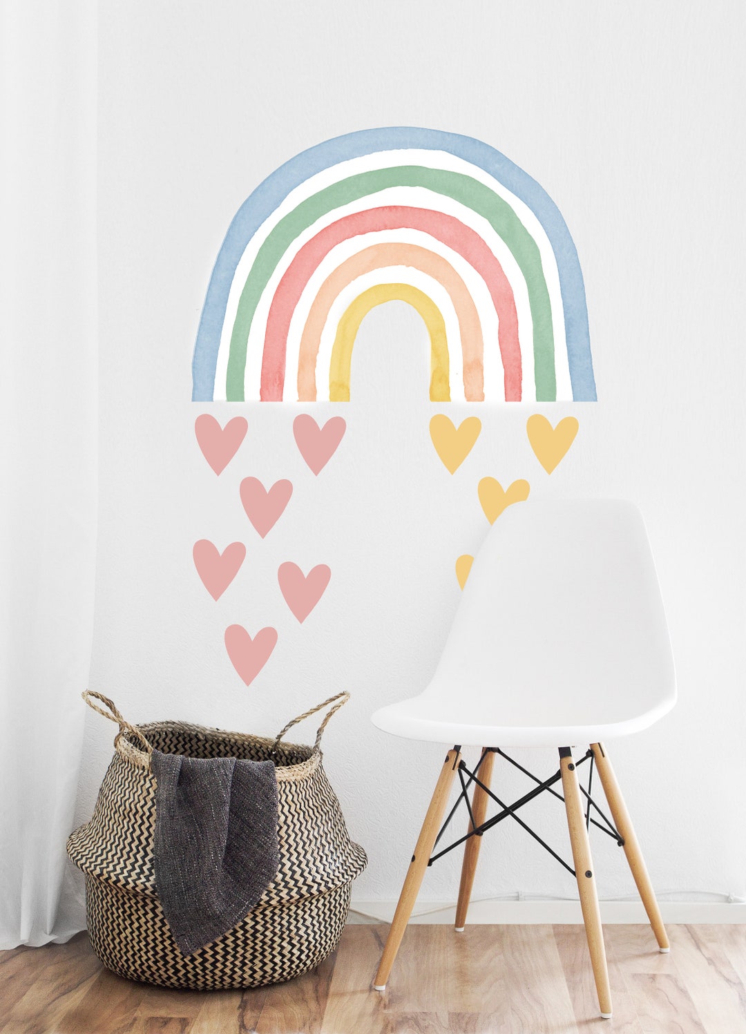 Rainbow Wall Decal, Rainbow Wall Stickers, Large Rainbow Wall Decal