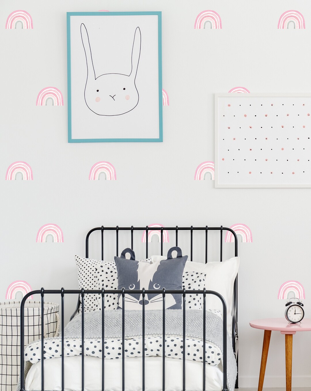 Pink Watercolour Rainbow Wall Decal, Pink Watercolor Wall Sticker