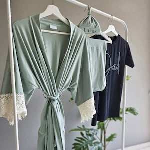 Mommy and me robe and swaddle set. Maternity robe and swaddle set boy. Mommy and me outfits. Baby shower gift. Baby blanket. Maternity robe.