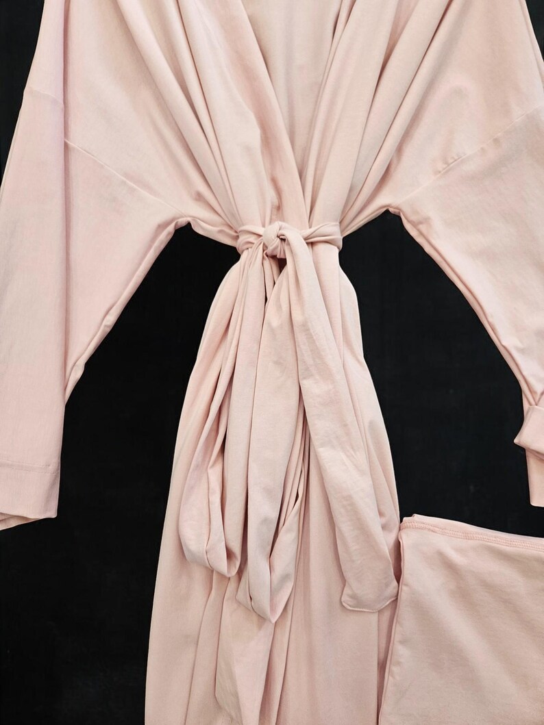 Matching Family Hospital Outfit: Maternity Robe, Swaddle Set & Personalized Hat image 6