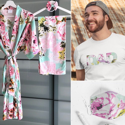 Robe and Swaddle Set Girl. Matching Dad Shirt for Hospital. Etsy