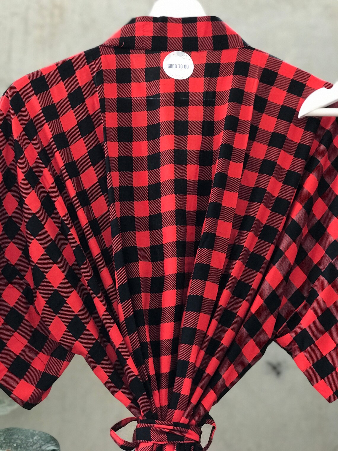 Buffalo plaid. Robe and swaddle set. Swaddle blanket. Mommy Etsy