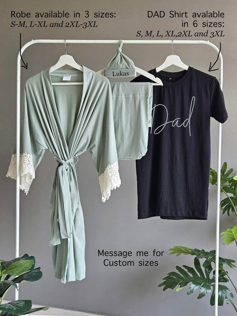 Mommy and me robe and swaddle set. Maternity robe and swaddle set boy. Mommy and me outfits. Baby shower gift. Baby blanket. Maternity robe. image 7