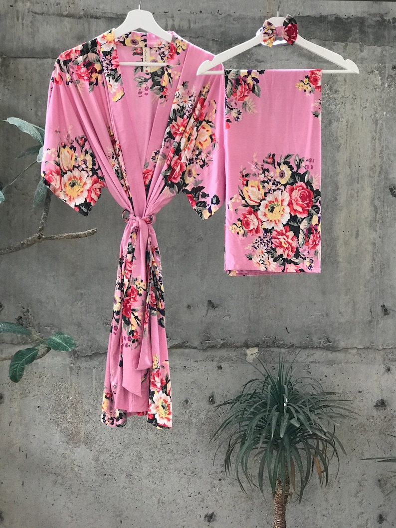 Christmas. Maternity Robe and Swaddle Set. Candy Pink. Mommy Etsy