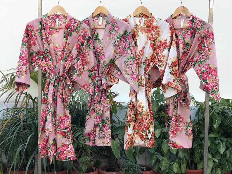 pajama party robes Ready to ship getting ready robes Dust pink Bridesmaid robes wedding favors pale pink dull pink wedding gift robes