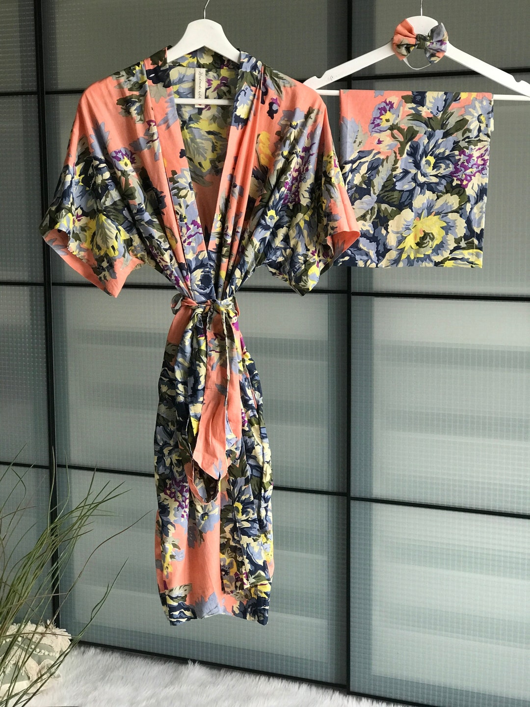 Robe and Swaddle Set. Cute Matching Bow Headband Blanket. Etsy