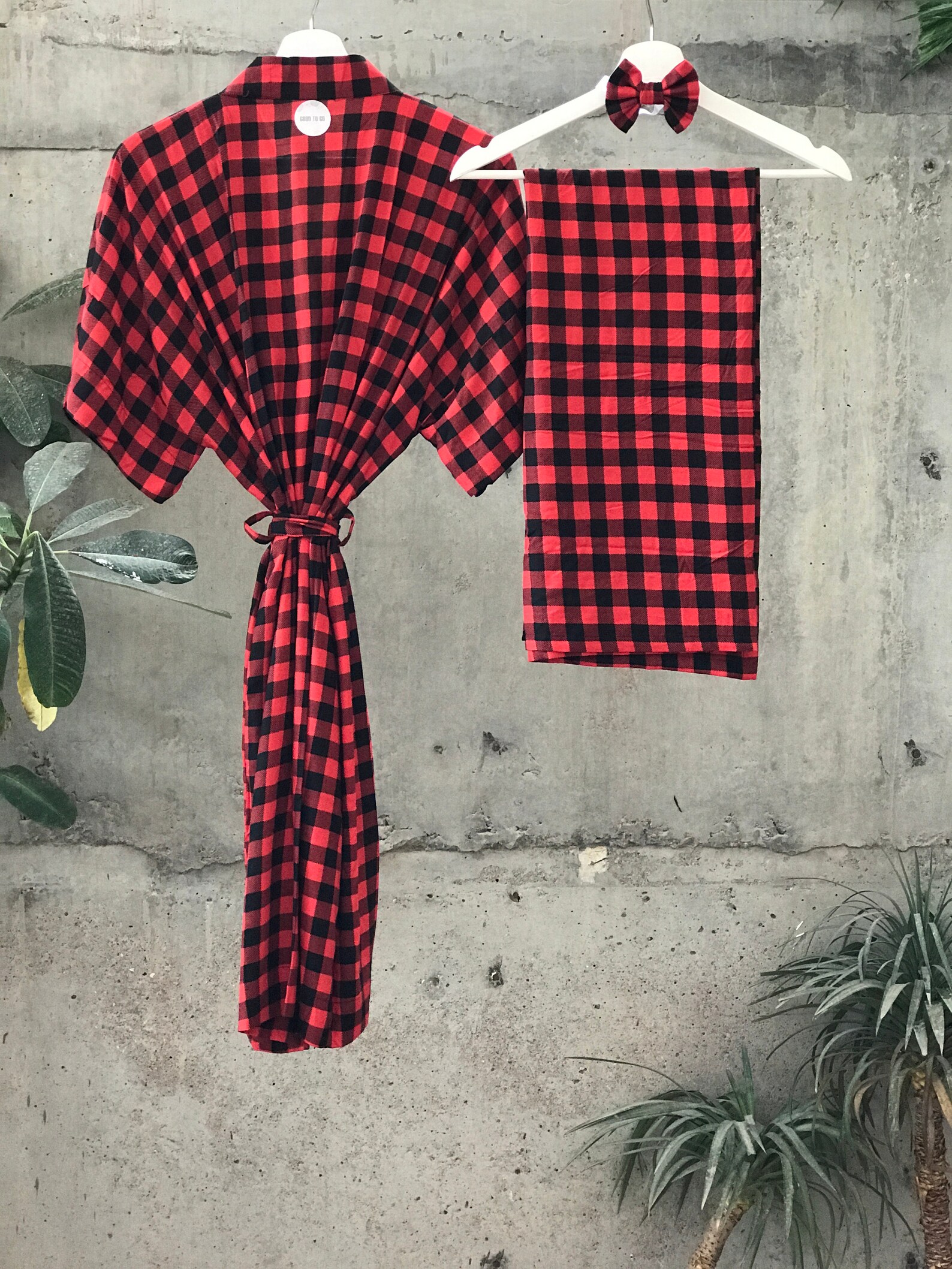 Buffalo Plaid. Robe and Swaddle Set. Swaddle Blanket. Mommy Etsy