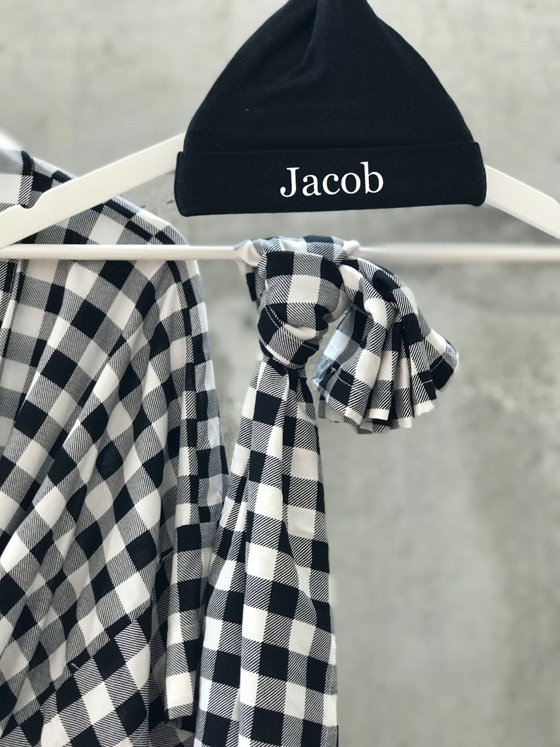 Maternity Robe and Swaddle Set Boy. Plaid. . Mommy and Me Robe Etsy