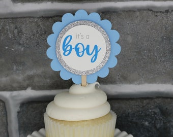 It's a Boy Cupcake Toppers, Qty 12