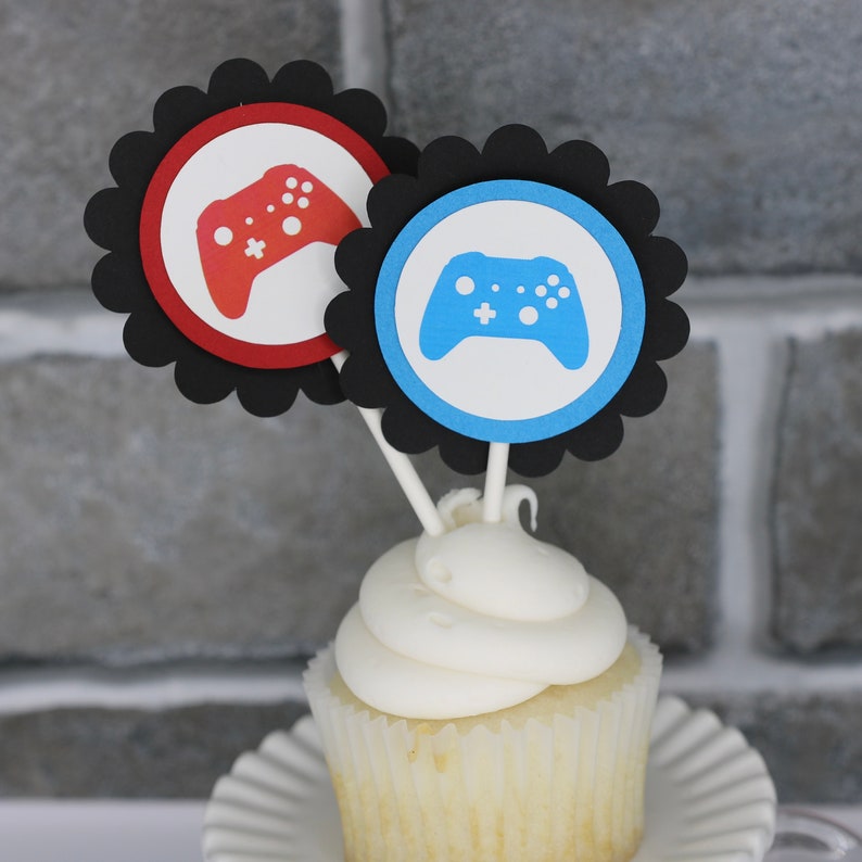 Video Game Cupcake Toppers Video Game Cupcake Picks Nintendo Etsy
