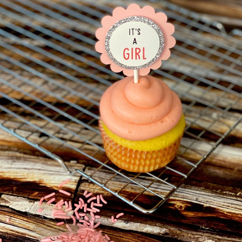 It's a Girl Cupcake Toppers / Baby Shower / Baby Girl Set Etsy