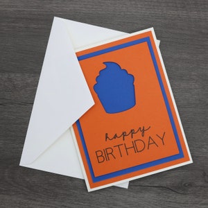 Orange und Blaue Geburtstagskarte, Menge 1