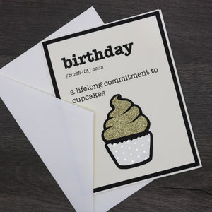 Cartão de aniversário de compromisso vitalício com cupcakes, quantidade 1