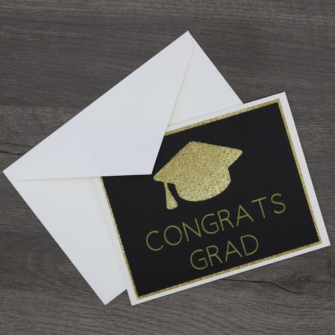 Black and Gold Graduation Card - Etsy