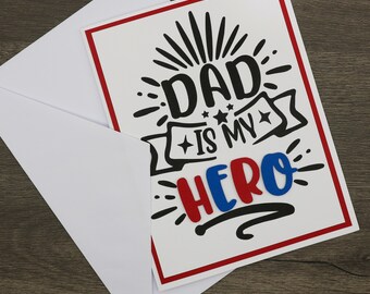 Dad is My Hero Card: Handmade Father's Day Card