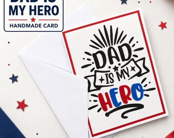 Biglietto di auguri patriottico per papà eroe / Auguri per la festa del papà per veterani militari