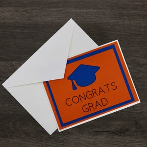 FL Gators Abschlusskarte, Abschlusskarte der Universität von Florida, Glückwunschkarte, FL-Abschlusskarte, orange und blaue Abschlusskarte