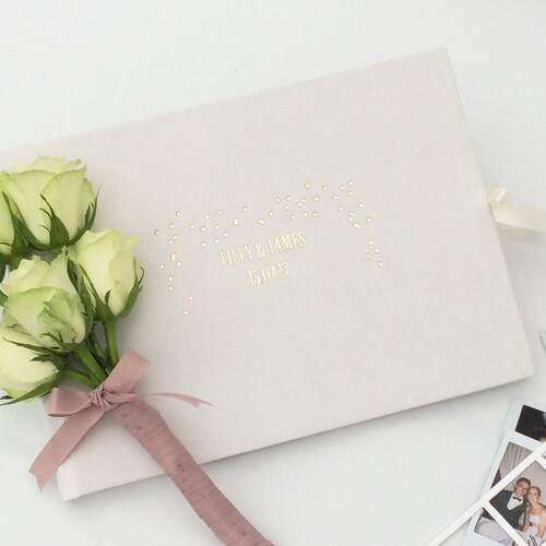 Black Wedding Guest Book Black and Gold 100 Pages Color Etsy