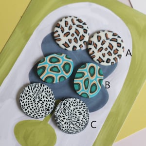6pcs Oval Animal Leopard Polyer Clay Fimo Clay Earrings Cabs, Fruit Fimo Pieces Fimo Pendants, Fimo Polyer Clay Jewelry Charms