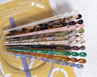 Engraved Customized Name Hair Pin, Custom Name Wedding Hair Accessory, Personalized Hair Stick, Bridesmaid Gift
