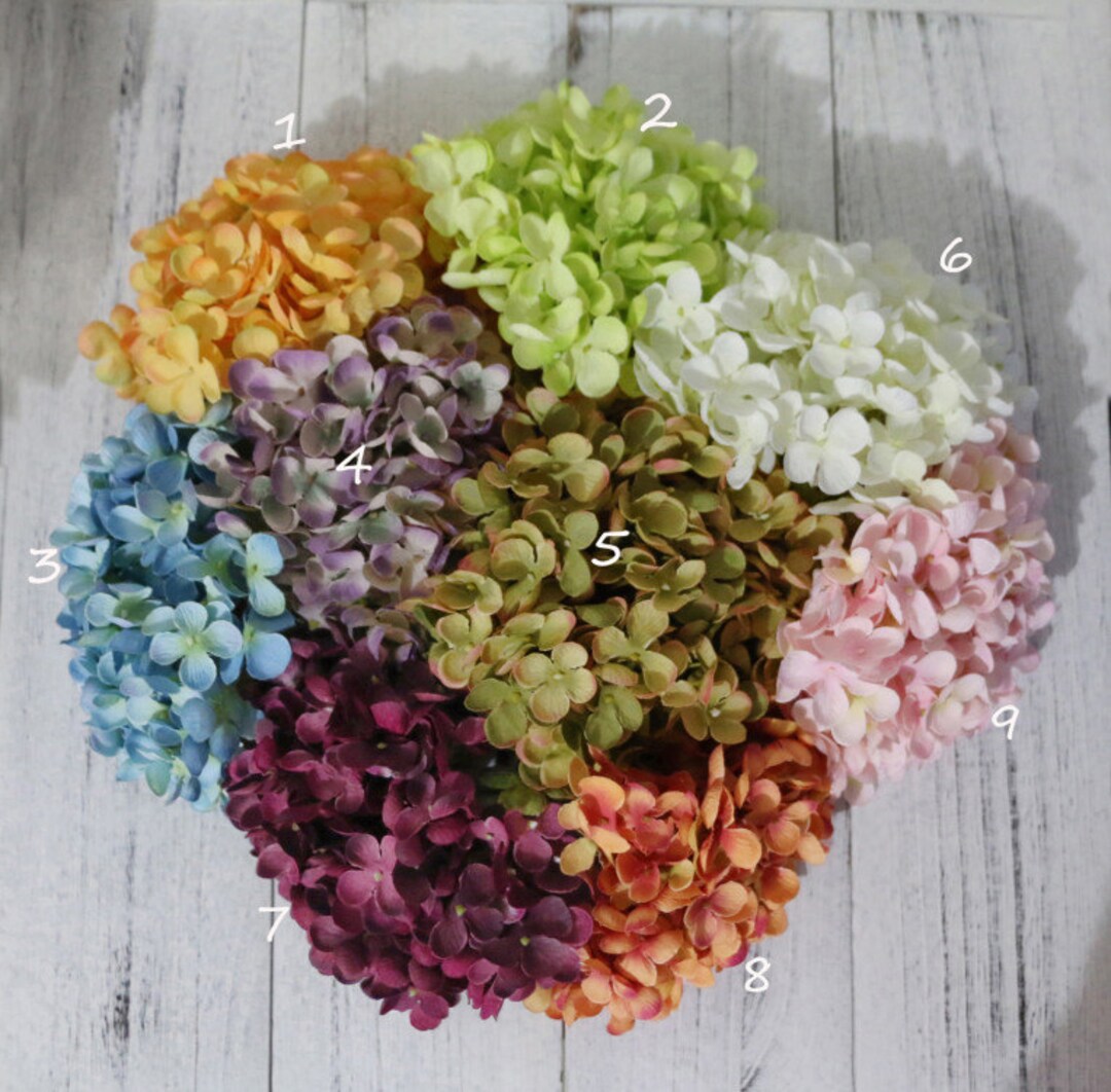 Silk Flowersone Large Hydrangea Head 170 Blossoms Artificial Hydrangea