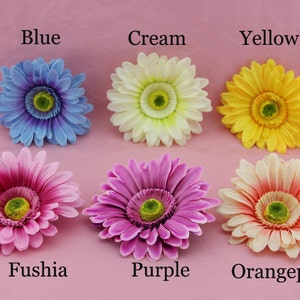 6pcs-13cm Big Gerbera Daisy Flower Arrangements Heads Decoration Sun Flower Fabric Artificial Silk Flowers for Wedding Flowers Flower Crown