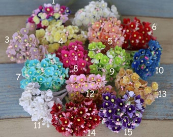 Petit bouquet de fleurs en papier de mûrier pour scrapbooking, petite couronne de fleurs en papier de mûrier, broche pour corsage de mariage, fleur