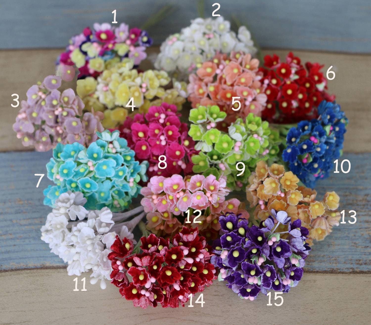  100 pcs Flat Paper Flowers 25mm Mulberry Paper Flowers