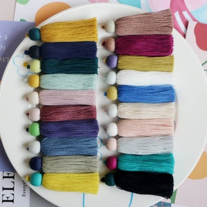 2pcs Thick Cotton Tassel Luxe Cotton Tassels, Earring Necklace Handmade Mala Tassels, Jewelry Making Supplies, Boho Tassel Supplier