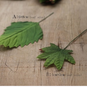 24 Stück Herbstgrün Seide Blätter,Corsage Blätter,geprägte Stoff Ahornblatt,Millinery Lieferungen,künstliche Hochzeit Blumen Blatt Lieferungen