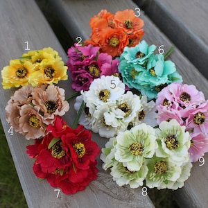 6本の帽子用花束、ワイヤー入り桜の花、ブライダルヘアアクセサリー、花冠、パーティーの記念品、ウェディングホームデコレーション