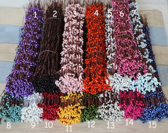 20PCS-Free Bending Pip Berry Stem Branch Wedding Floral Arrangement Crafts Garland Decoration Bridal Head Halo Hair Flower Crown Accessories