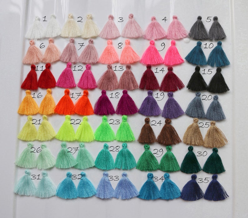 10pcs 68 Colors Tassel 1.1 Mini Jewelry Tassels, Cotton Tassels, Bracelet Tassels, Handmade Summer Fashion Trend, Tassels Trim Fringe image 1