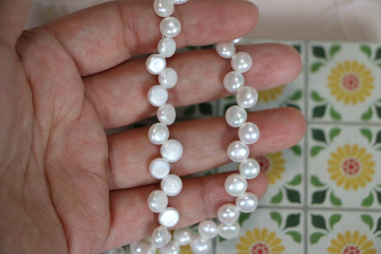 Freshwater Baroque Pearls Beaded 2A Natural White Pearl Irregular Shape  Beads - China Beads and Pearl Beads price